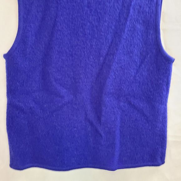 NWT Lisa Int. Women (L) Blue Boiled Wool Vest w/Faux Fur Collar-HAS ISSUES - Picture 11 of 16